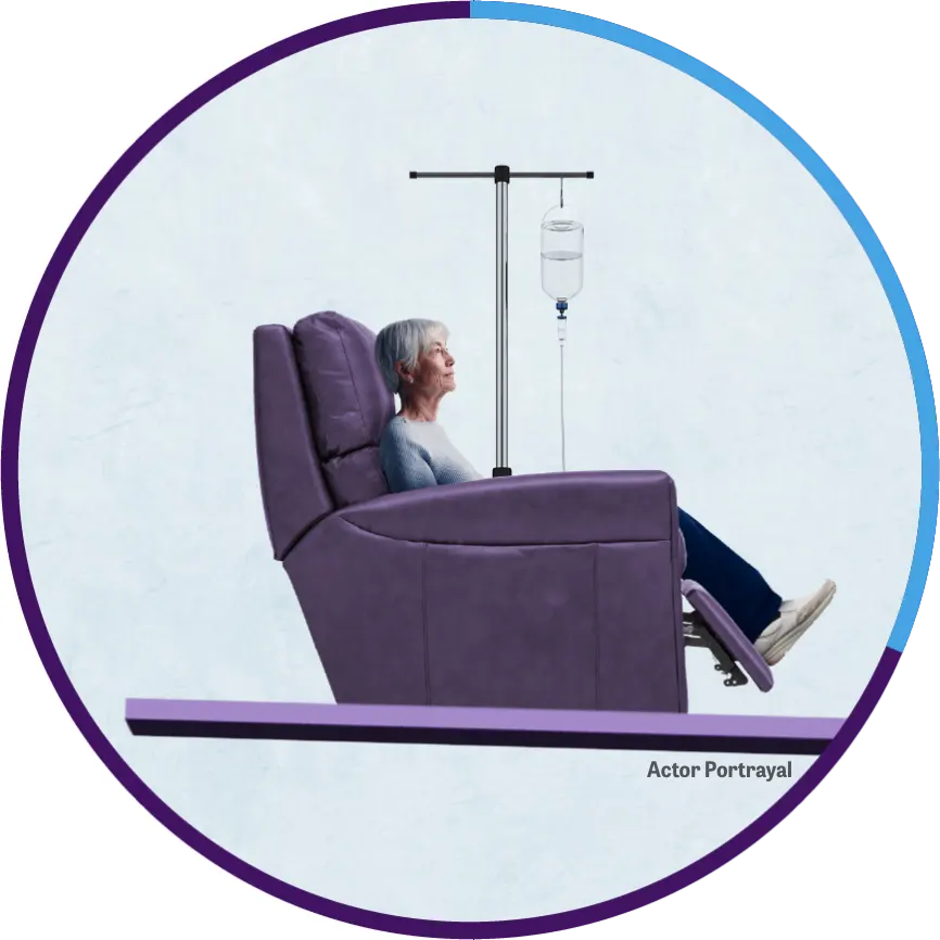 woman is in a armchair